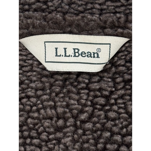 L.L.Bean Chocolate Brown Faux Shearling Sherpa Coat Women's Small Long - Picture 6 of 11